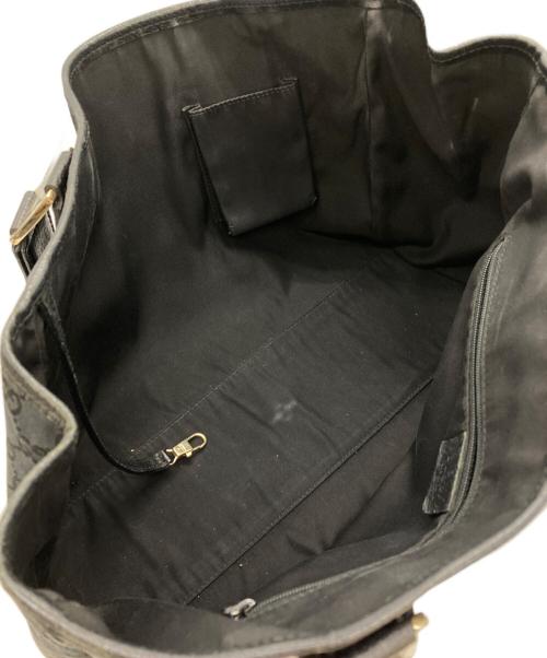 GUCCI（グッチ）GUCCI (グッチ) GGキャンバスハンドバッグ ブラックの古着・服飾アイテム