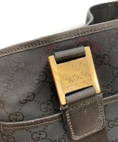 GUCCI（グッチ）GUCCI (グッチ) GGキャンバスハンドバッグ ブラックの古着・服飾アイテム