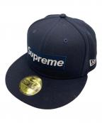 New Era×SUPREMEニューエラ×シュプリーム）の古着「no comp box logo cap（ノー　コンプ　ボックス　ロゴ　キャップ）」｜ネイビー