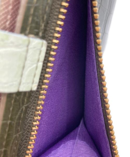 EAR（イア）EAR (イア) A.D.M.J. (エーディーエムジェイ) クロコ型押しカードケース ブラウンの古着・服飾アイテム