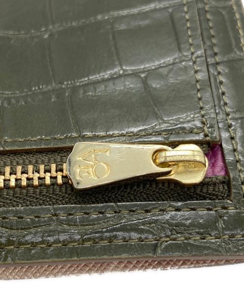 EAR（イア）EAR (イア) A.D.M.J. (エーディーエムジェイ) クロコ型押しカードケース ブラウンの古着・服飾アイテム