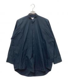 JIL SANDER（ジルサンダー）の古着「バンドカラーオーバーサイズ長袖シャツ」｜ネイビー