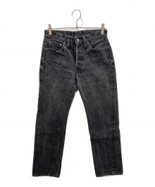 SAMURAI JEANS（サムライジーンズ）の古着「ボタンフライストレートデニムパンツ」｜ブラック