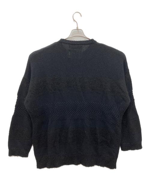 DAIRIKU（ダイリク）DAIRIKU (ダイリク) Flower Cross Embroidery Border Knit ブラック サイズ:記載無しの為実寸参照の古着・服飾アイテム