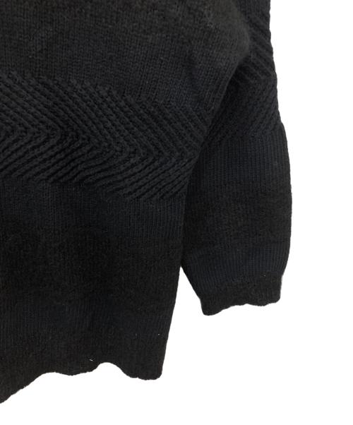 DAIRIKU（ダイリク）DAIRIKU (ダイリク) Flower Cross Embroidery Border Knit ブラック サイズ:記載無しの為実寸参照の古着・服飾アイテム
