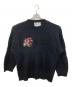 DAIRIKU（ダイリク）の古着「Flower Cross Embroidery Border Knit」｜ブラック
