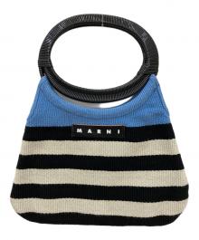 MARNI（マルニ）の古着「ボーダーボートハンドバッグ」｜ブラック