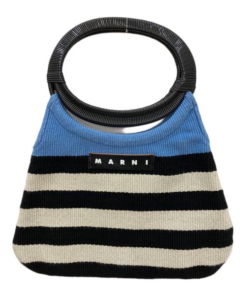 MARNI（マルニ）MARNI (マルニ) ボーダーボートハンドバッグ ブラックの古着・服飾アイテム