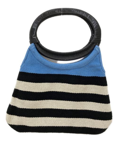 MARNI（マルニ）MARNI (マルニ) ボーダーボートハンドバッグ ブラックの古着・服飾アイテム