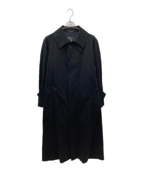 Y's（ワイズ）Y's (ワイズ) WOOL + AIR SPUN CHINO COMBO STEN COLLAR COAT ブラック サイズ:1の古着・服飾アイテム