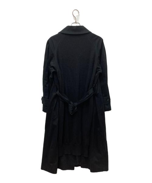 Y's（ワイズ）Y's (ワイズ) WOOL + AIR SPUN CHINO COMBO STEN COLLAR COAT ブラック サイズ:1の古着・服飾アイテム