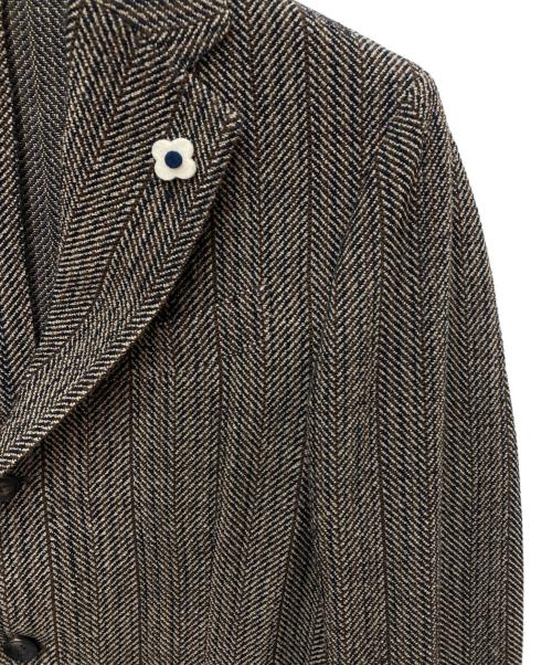 LARDINI（ラルディーニ）LARDINI (ラルディーニ) ウール混テーラードジャケット ブラウン サイズ:44の古着・服飾アイテム