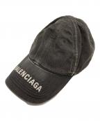 BALENCIAGAバレンシアガ）の古着「Washed Denim Logo Baseball Cap」｜グレー