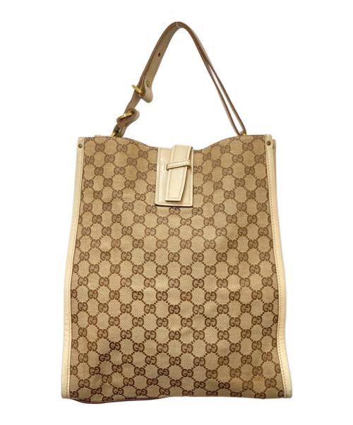 GUCCI（グッチ）GUCCI (グッチ) GGキャンバスショルダーバッグ ベージュの古着・服飾アイテム
