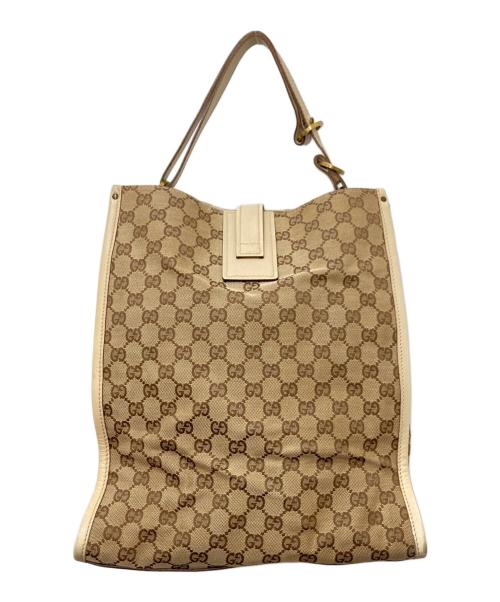 GUCCI（グッチ）GUCCI (グッチ) GGキャンバスショルダーバッグ ベージュの古着・服飾アイテム