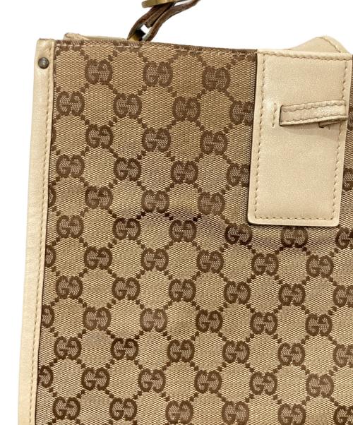 GUCCI（グッチ）GUCCI (グッチ) GGキャンバスショルダーバッグ ベージュの古着・服飾アイテム