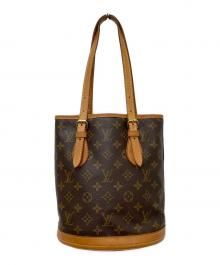 LOUIS VUITTON（ルイ ヴィトン）の古着「ショルダーバッグ　モノグラム バケットPM　　」｜ブラウン・ベージュ