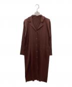 PLEATS PLEASEプリーツプリーズ）の古着「プリーツシャツワンピース」｜ブラウン
