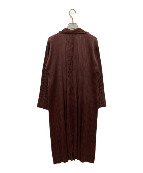 PLEATS PLEASE（プリーツプリーズ）PLEATS PLEASE (プリーツプリーズ) プリーツシャツワンピース ブラウン サイズ:3の古着・服飾アイテム