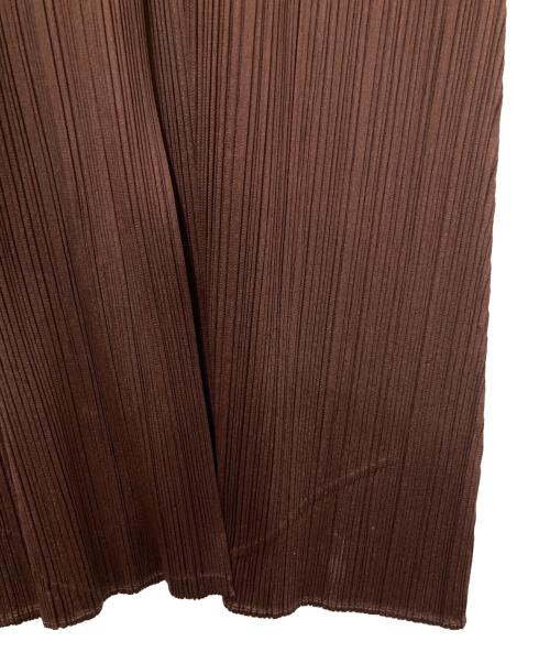 PLEATS PLEASE（プリーツプリーズ）PLEATS PLEASE (プリーツプリーズ) プリーツシャツワンピース ブラウン サイズ:3の古着・服飾アイテム