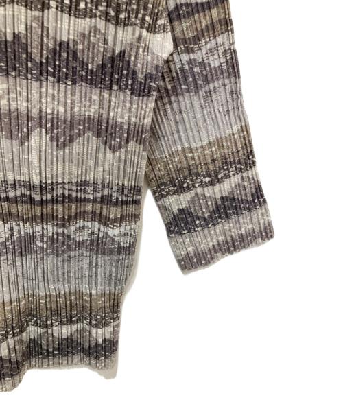 PLEATS PLEASE（プリーツプリーズ）PLEATS PLEASE (プリーツプリーズ) プリーツ７分丈カットソー グレー サイズ:3の古着・服飾アイテム