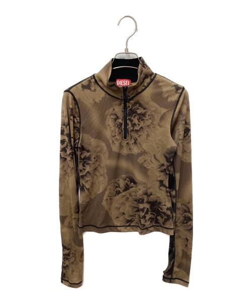 DIESEL（ディーゼル）DIESEL (ディーゼル) T‐CLAUDY　ハイネックカットソー ブラウン サイズ:Sの古着・服飾アイテム