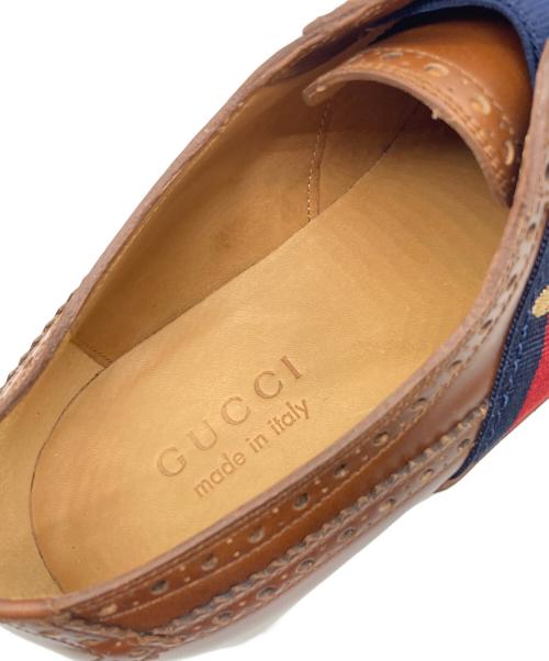 GUCCI（グッチ）GUCCI (グッチ) ビーメダリオンシューズ ブラウン サイズ:8の古着・服飾アイテム