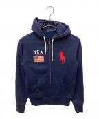 POLO RALPH LAURENポロ・ラルフローレン）の古着「ポニー刺繍ジップパーカー」｜ネイビー