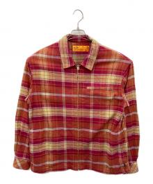 CHALLENGER（チャレンジャー）の古着「PLAID ZIP UP SHIRT」｜ピンク