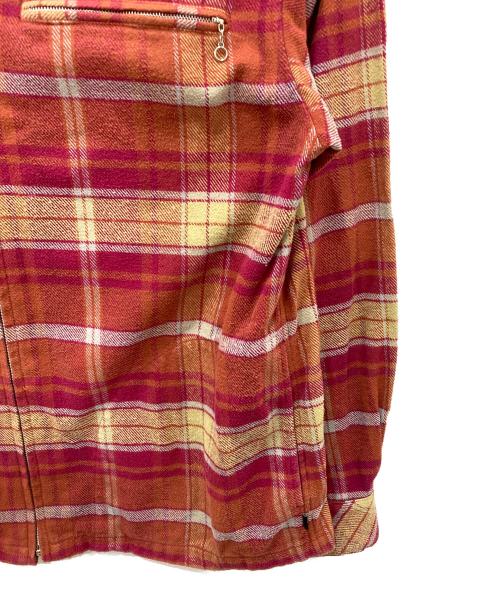 CHALLENGER（チャレンジャー）CHALLENGER (チャレンジャー) PLAID ZIP UP SHIRT ピンク サイズ:Lの古着・服飾アイテム