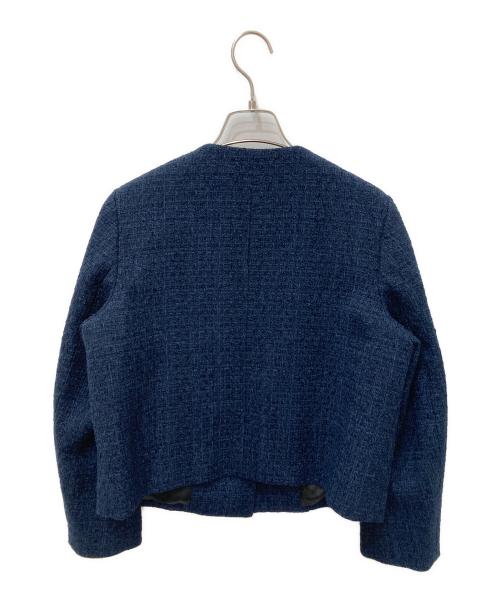 MACKINTOSH LONDON（マッキントッシュ ロンドン）MACKINTOSH LONDON (マッキントッシュ ロンドン) ベルベットヤーンツイードジャケット ネイビー サイズ:40の古着・服飾アイテム