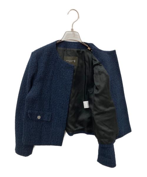 MACKINTOSH LONDON（マッキントッシュ ロンドン）MACKINTOSH LONDON (マッキントッシュ ロンドン) ベルベットヤーンツイードジャケット ネイビー サイズ:40の古着・服飾アイテム