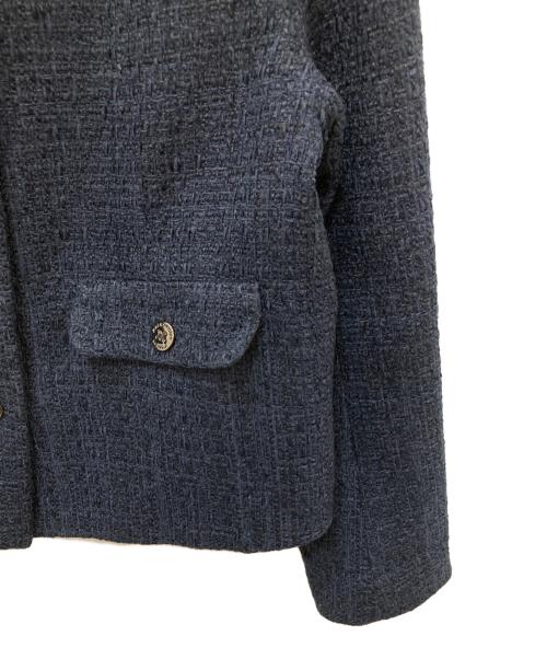 MACKINTOSH LONDON（マッキントッシュ ロンドン）MACKINTOSH LONDON (マッキントッシュ ロンドン) ベルベットヤーンツイードジャケット ネイビー サイズ:40の古着・服飾アイテム