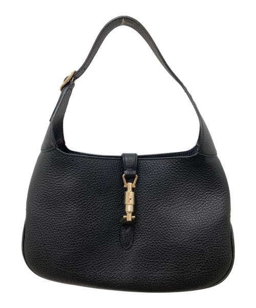 GUCCI（グッチ）GUCCI (グッチ) ジャッキ― レザーワンショルダーバッグ ブラックの古着・服飾アイテム