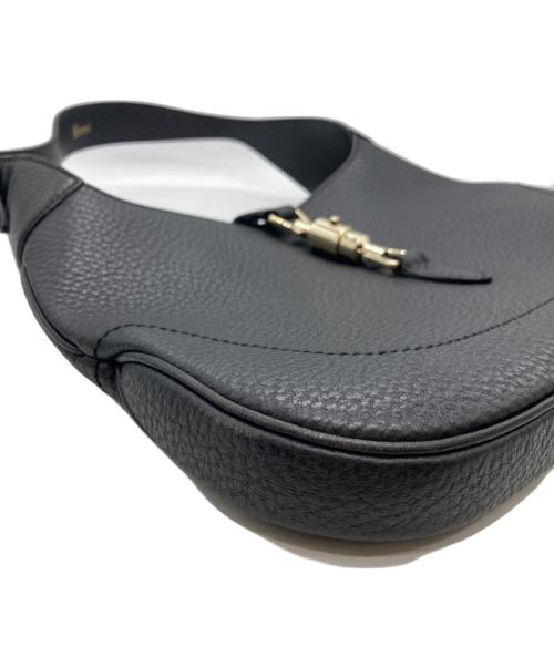 GUCCI（グッチ）GUCCI (グッチ) ジャッキ― レザーワンショルダーバッグ ブラックの古着・服飾アイテム