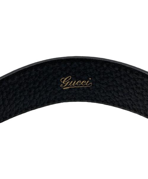 GUCCI（グッチ）GUCCI (グッチ) ジャッキ― レザーワンショルダーバッグ ブラックの古着・服飾アイテム