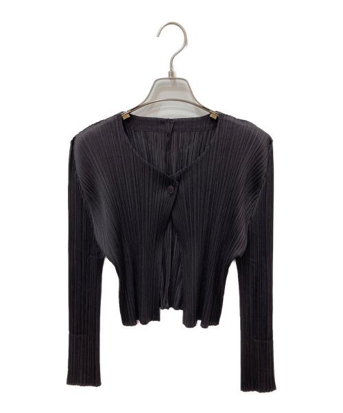 PLEATS PLEASE（プリーツプリーズ）PLEATS PLEASE (プリーツプリーズ) プリーツカーディガ ブラック サイズ:3の古着・服飾アイテム