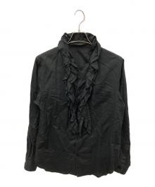 Yohji Yamamoto pour homme（ヨウジヤマモト プールオム）の古着「フリルロングスリーブシャツ」｜ブラック