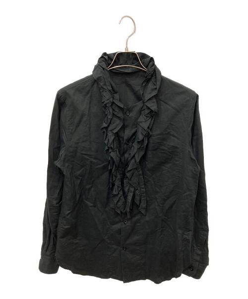 Yohji Yamamoto pour homme（ヨウジヤマモト プールオム）Yohji Yamamoto pour homme (ヨウジヤマモト プールオム) フリルロングスリーブシャツ ブラック サイズ:Mの古着・服飾アイテム