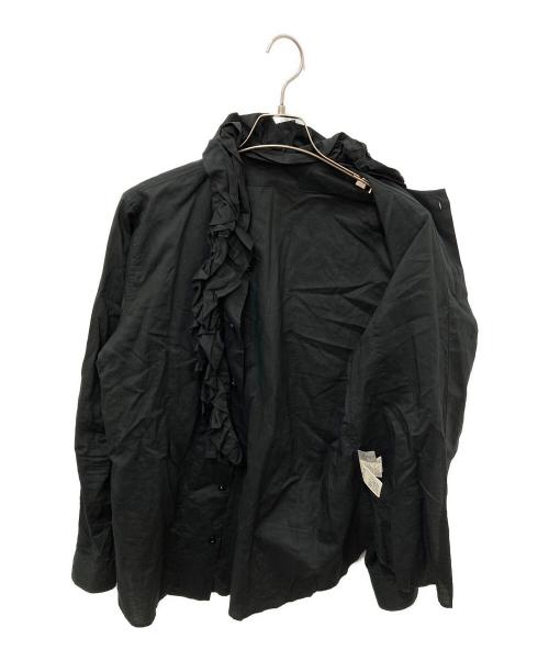 Yohji Yamamoto pour homme（ヨウジヤマモト プールオム）Yohji Yamamoto pour homme (ヨウジヤマモト プールオム) フリルロングスリーブシャツ ブラック サイズ:Mの古着・服飾アイテム