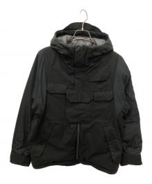 WHITE MOUNTAINEERING（ホワイトマウンテ二アニング）の古着「フーデッド中綿ジャケット」｜ブラック