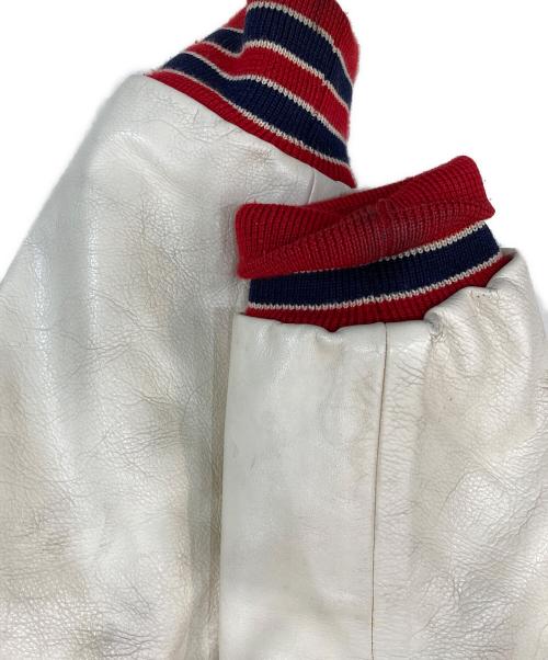 whitesville（ホワイツビル）WHITESVILLE (ホワイツビル) レザー切替ジャケット ネイビー×ホワイト サイズ:38の古着・服飾アイテム