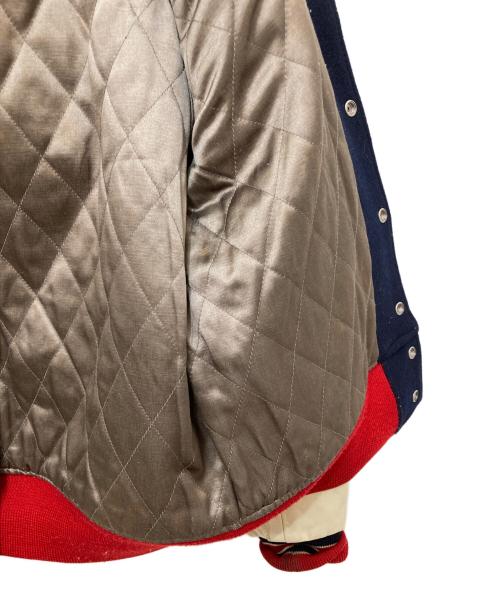 whitesville（ホワイツビル）WHITESVILLE (ホワイツビル) レザー切替ジャケット ネイビー×ホワイト サイズ:38の古着・服飾アイテム