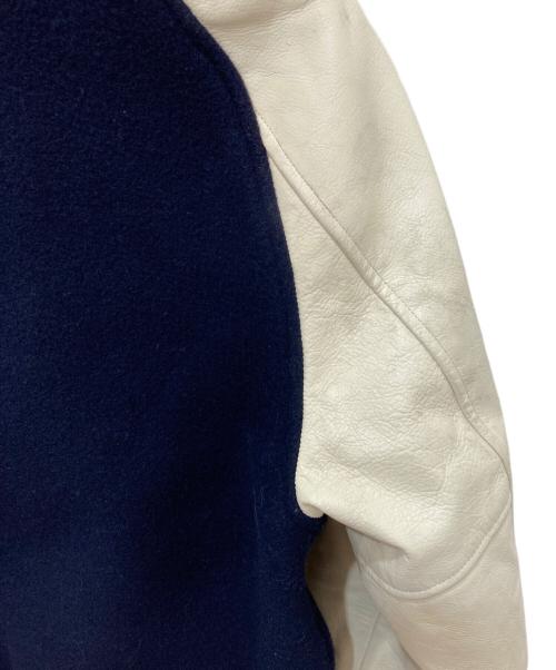 whitesville（ホワイツビル）WHITESVILLE (ホワイツビル) レザー切替ジャケット ネイビー×ホワイト サイズ:38の古着・服飾アイテム