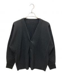 HOMME PLISSE ISSEY MIYAKE（オム プリッセ イッセイ ミヤケ）の古着「COLOR PLEATS 1 カーディガン」｜ブラック
