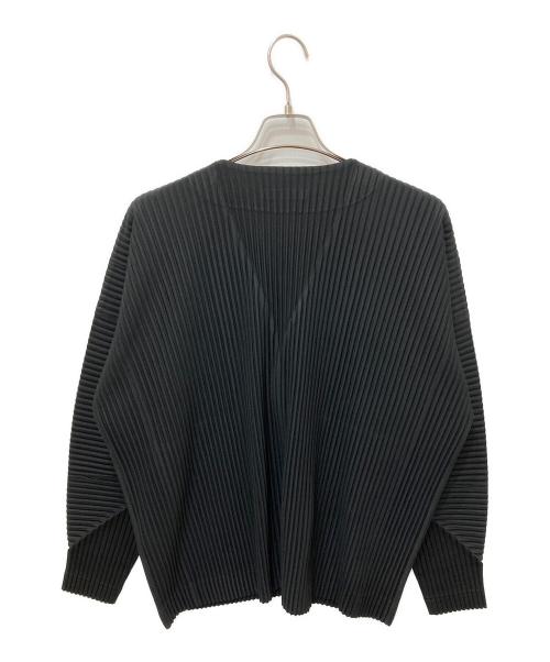 HOMME PLISSE ISSEY MIYAKE（オム プリッセ イッセイ ミヤケ）HOMME PLISSE ISSEY MIYAKE (オム プリッセ イッセイ ミヤケ) COLOR PLEATS 1 カーディガン ブラック サイズ:記載無しの為実寸参照の古着・服飾アイテム