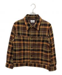 DEVEAUX×EDIFICE（デヴォー×エディフィス）の古着「バスケットチェック トラッカー ジャケット」｜ブラウン