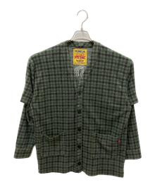 Hysteric Glamour（ヒステリックグラマー）の古着「VIXEN GIRL刺繍 オーバーサイズカーディガン」｜グリーン