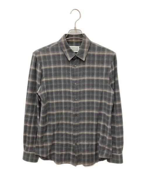 Maison Margiela（メゾンマルジェラ）Maison Margiela (メゾンマルジェラ) cotton check shirt グレー サイズ:46の古着・服飾アイテム