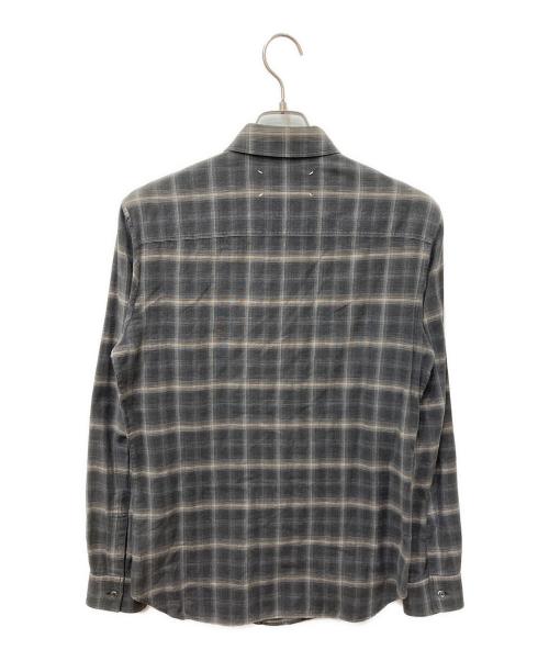Maison Margiela（メゾンマルジェラ）Maison Margiela (メゾンマルジェラ) cotton check shirt グレー サイズ:46の古着・服飾アイテム